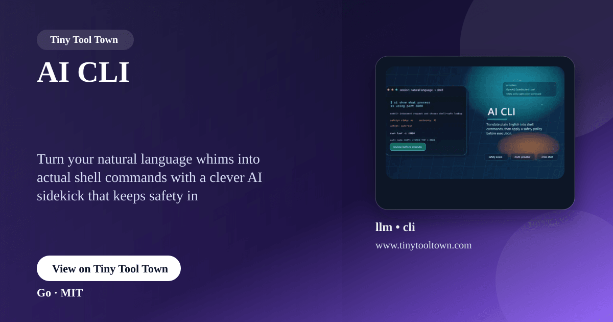 AI CLI - AI CLI translates natural language into shell commands usi...