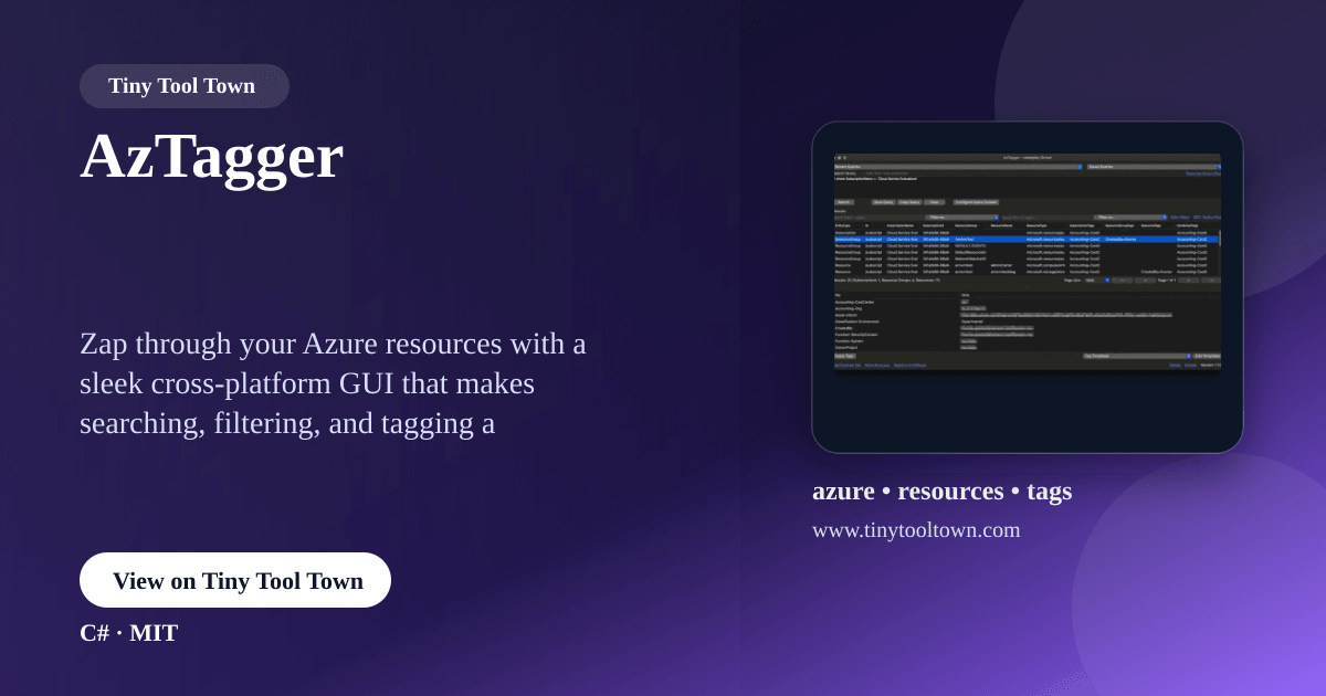AzTagger - Cross-platform GUI program helping to search and tag Azu...