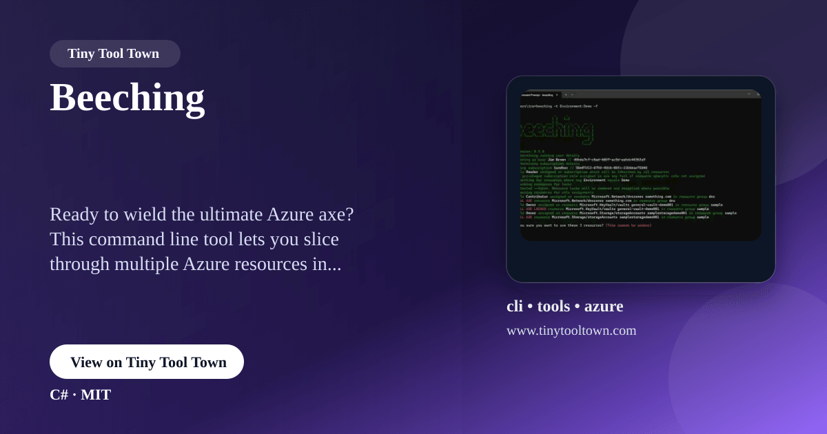 Beeching - A command line tool to delete multiple Azure resources w...