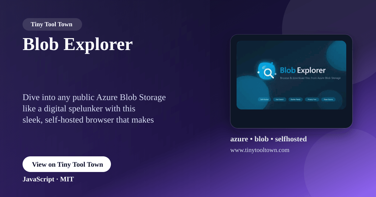 Blob Explorer - Browser for Azure Blob Storage | Tiny Tool Town