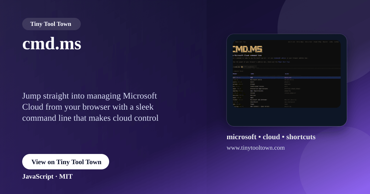cmd.ms - The Microsoft Cloud command line for your browser. | Tiny...