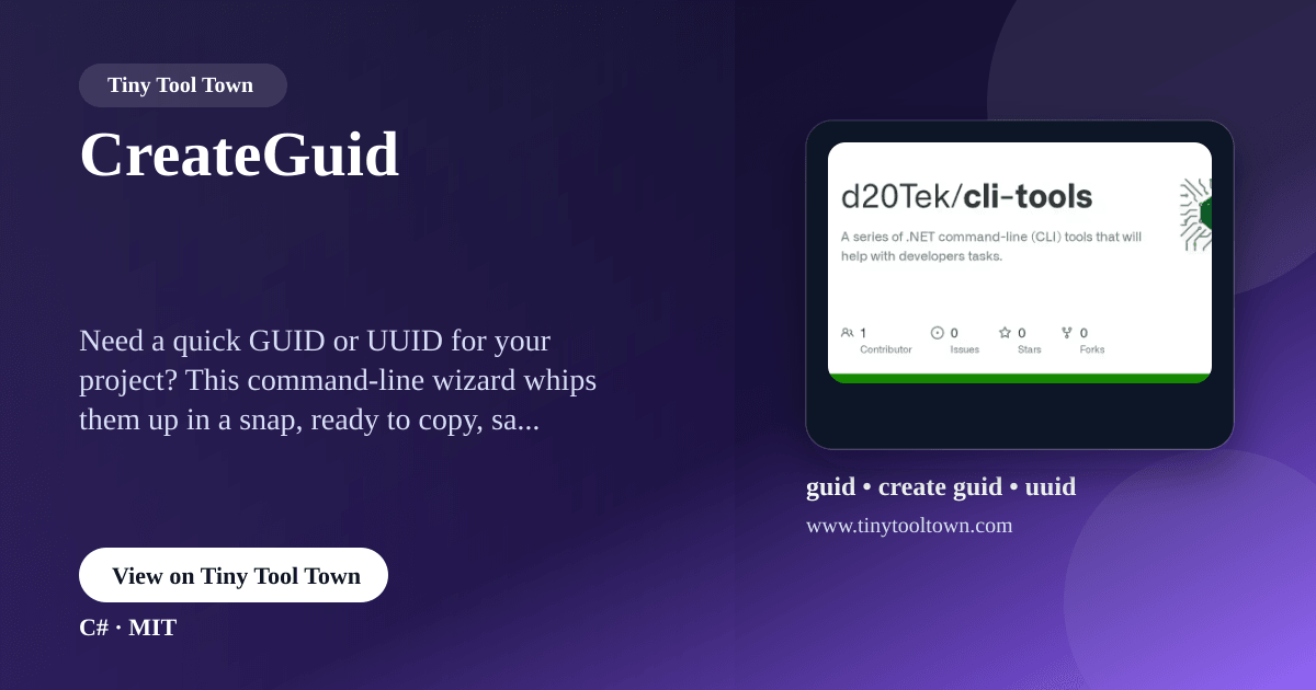 CreateGuid - A command-line utility to help developers create GUIDs...