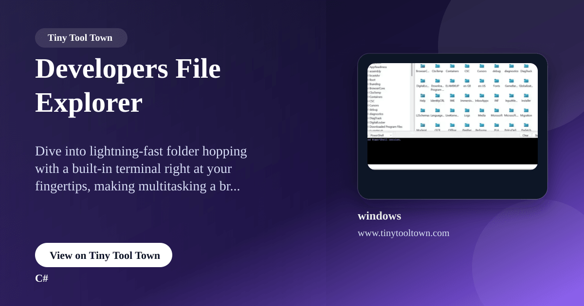 Developers File Explorer - File explorer + terminal + more... | Tin...