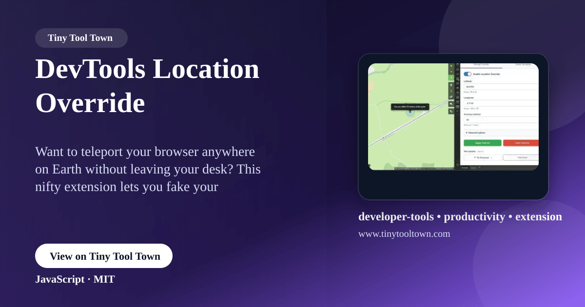 DevTools Location Override - A DevTools extension that allows devel...