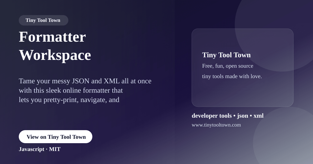 Formatter Workspace - Formatter Workspace is an online tool to form...
