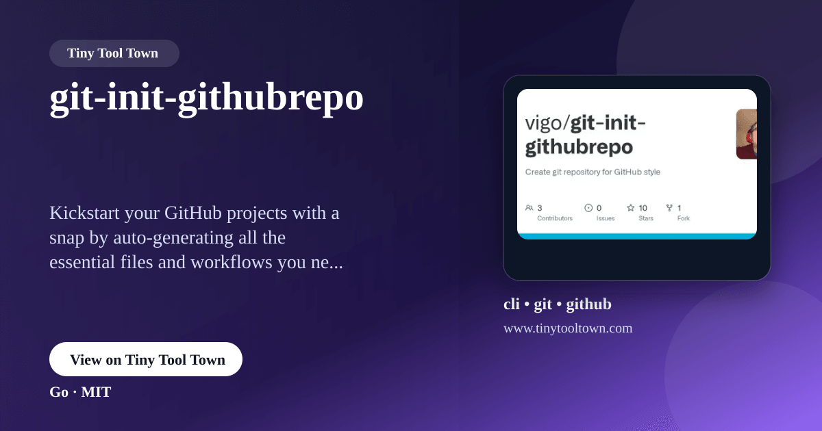 git-init-githubrepo - Create git repository for GitHub style | Tiny...