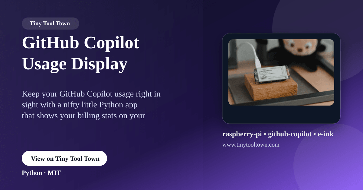 GitHub Copilot Usage Display - Small desk gadget to display your Gi...