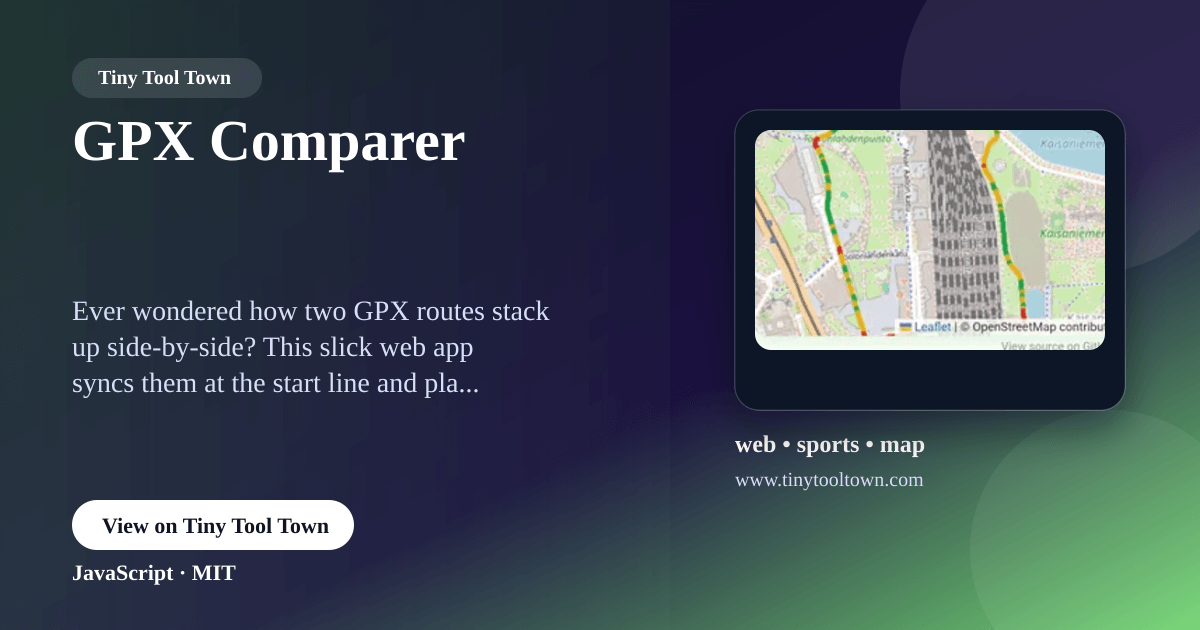 GPX Comparer - Web app for comparing GPX routes with a synchronized...