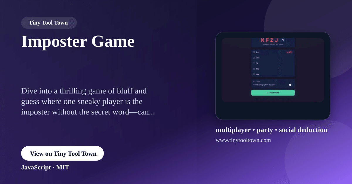 Imposter Game - A real-time multiplayer social deduction party game...