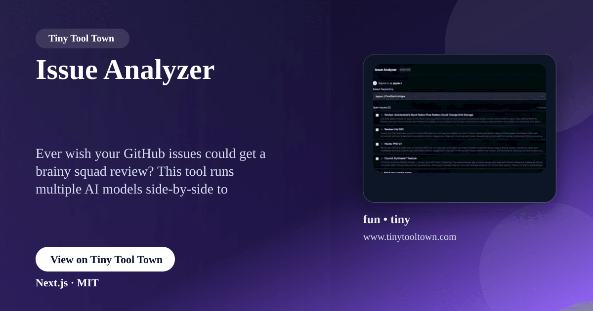 Issue Analyzer - A Next.js app that analyzes GitHub issues using mu...