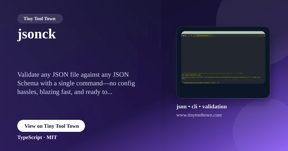 jsonck - One command to validate any JSON file against any JSON Sch...