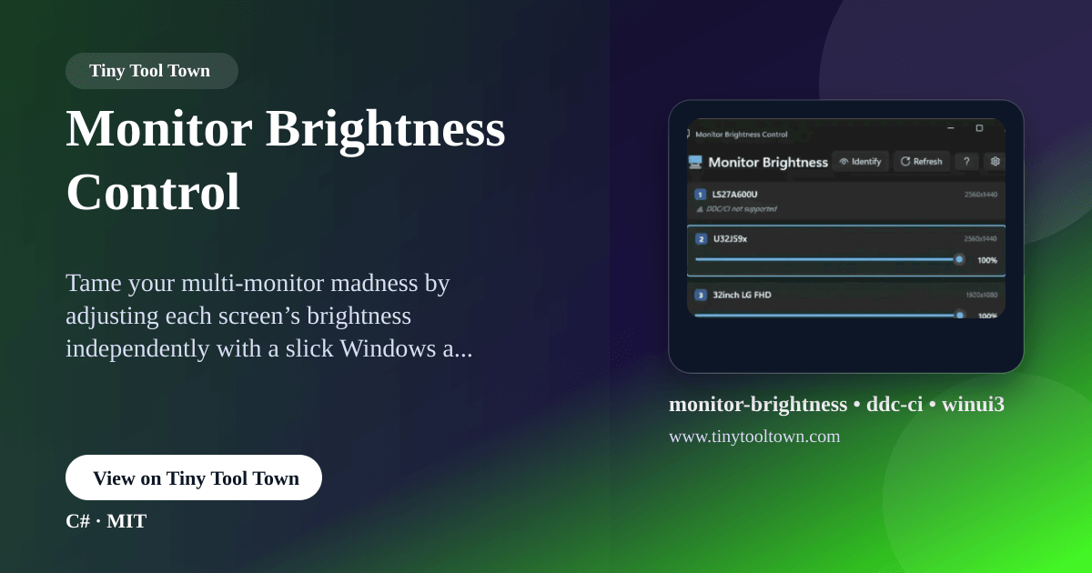 Monitor Brightness Control - Adjust brightness independently for ea...