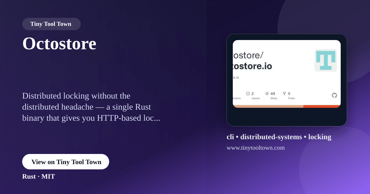 Linux App Store Octo Octostore - Free distributed locking & leader election as a service...