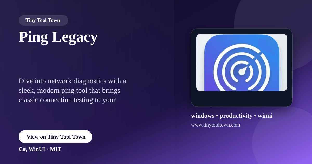 Ping Legacy - Ping Legacy is a modern Windows network diagnostic to...
