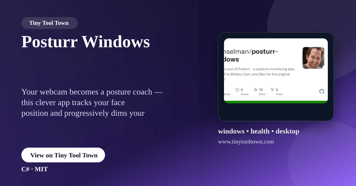 Windows Straight View Posturr Windows - Windows posture monitoring — sit up straight! | T...