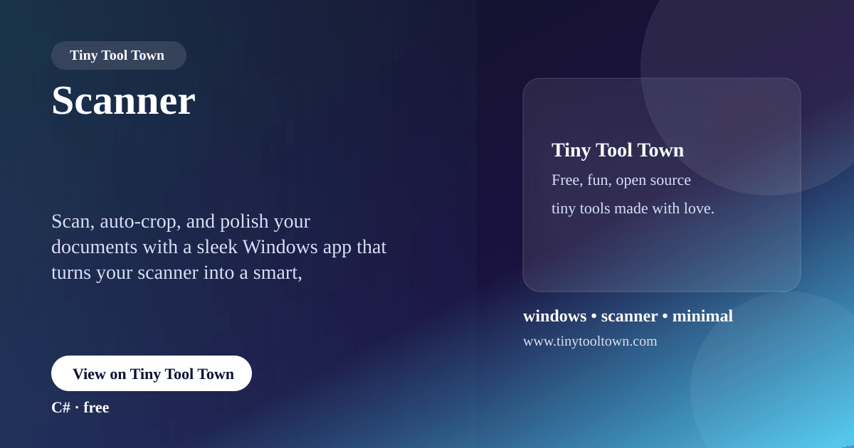 Scanner - A minimalist basic windows scanner app with modern format...