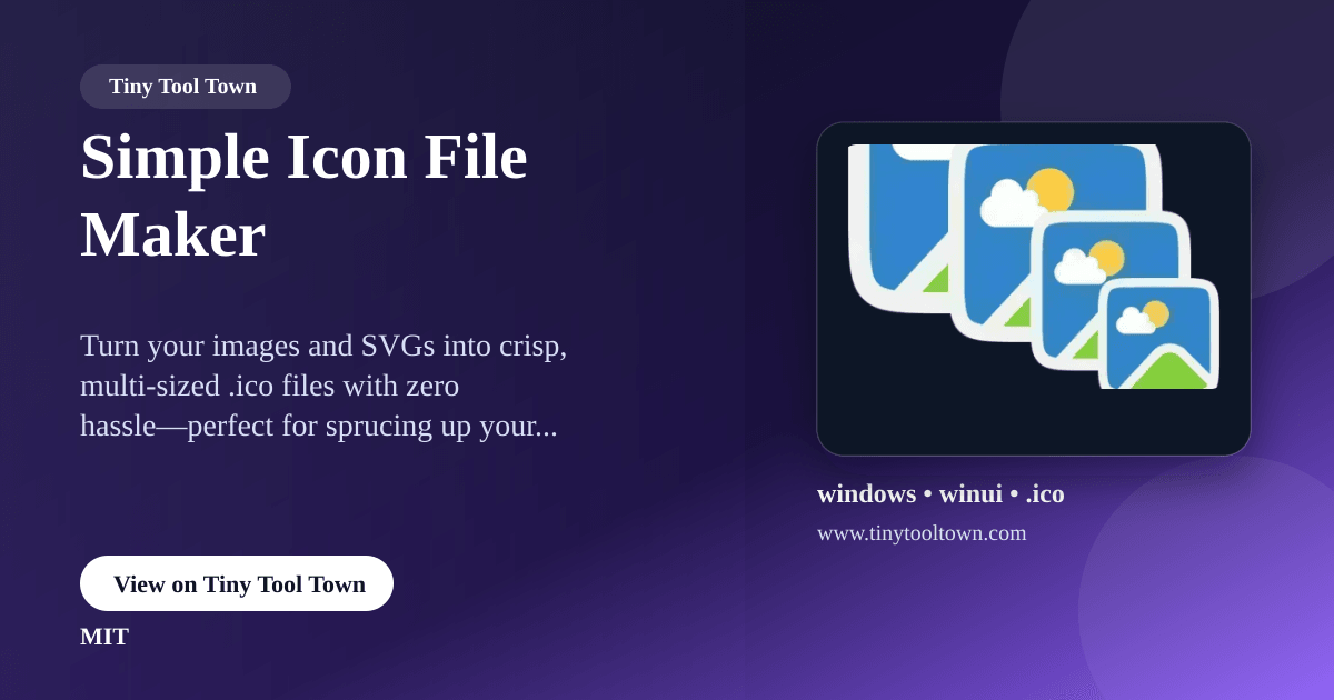 Simple Icon File Maker - Generate .ico files from images and SVGs,...