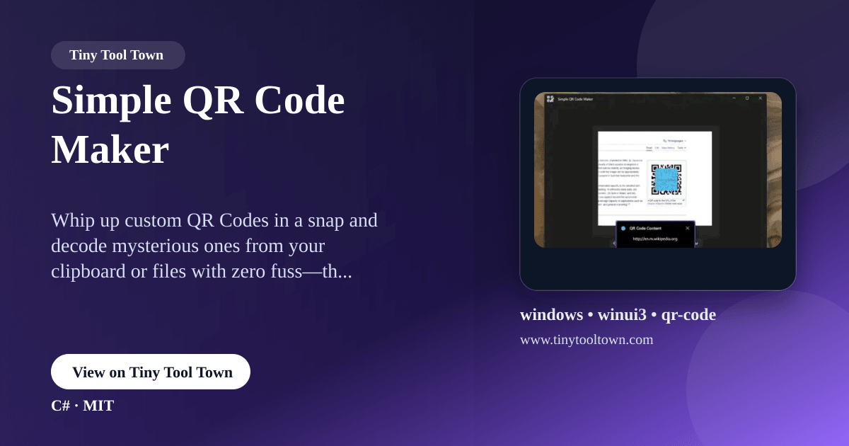 Qr Code Maker Computer Tablet Simple QR Code Maker - The best QR Code maker and reader on Windows...