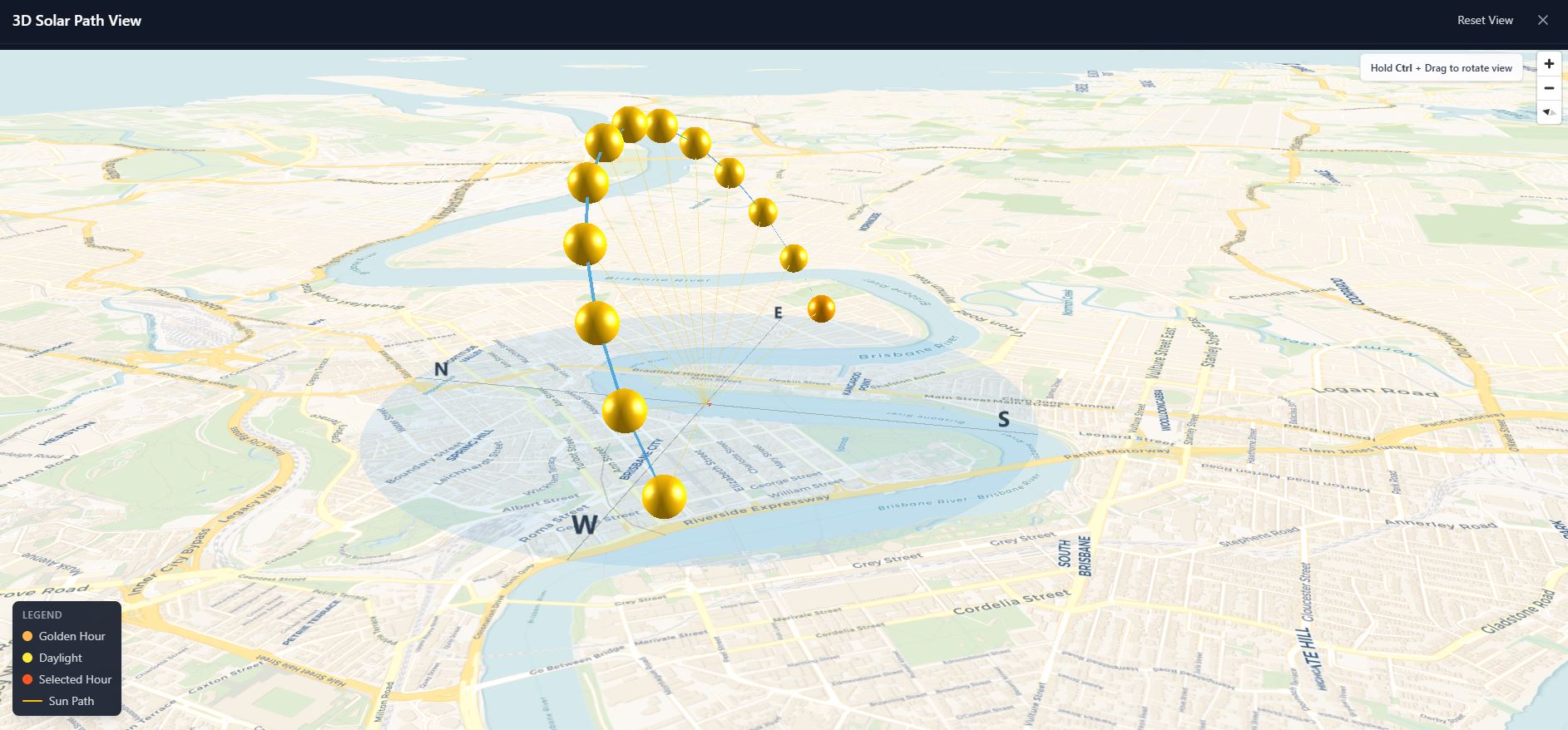 Screenshot of 3D Solar Path