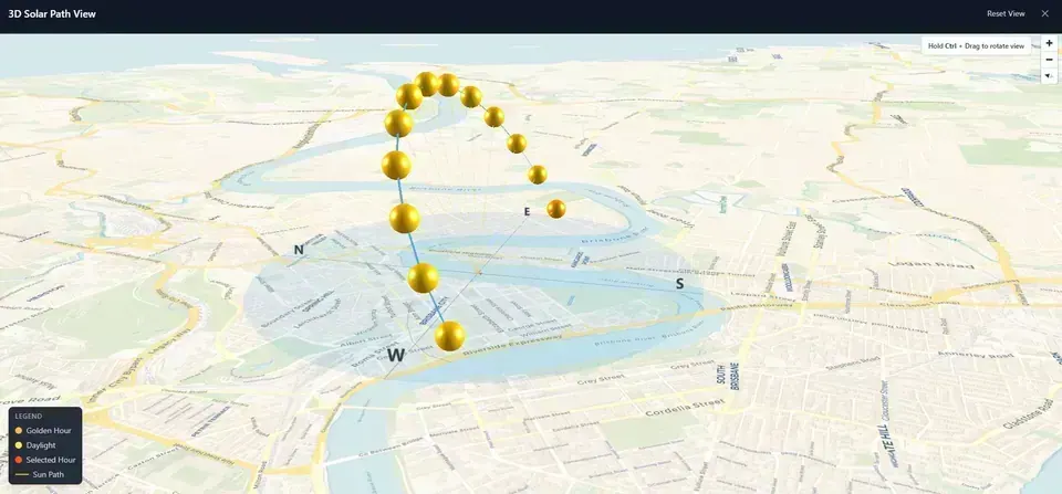 Screenshot of 3D Solar Path