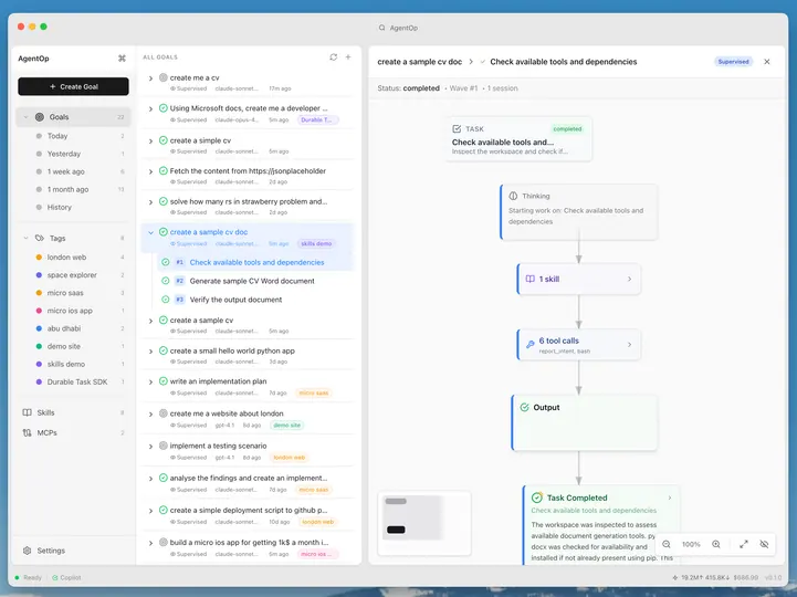 Screenshot of AgentOp