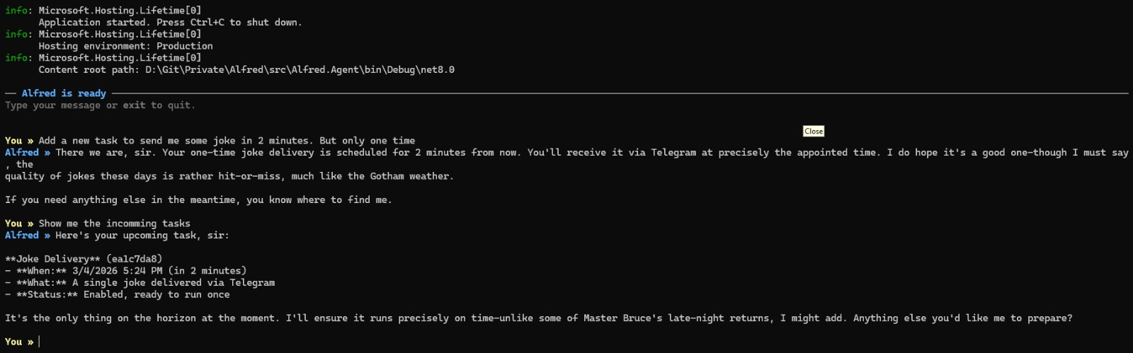 Screenshot of Alfred