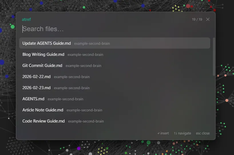 Screenshot of atref