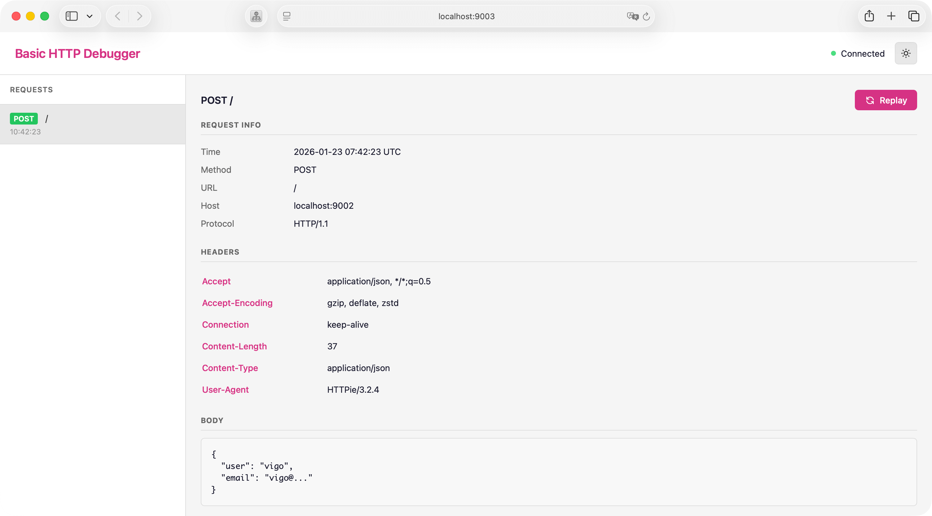 Screenshot of basichttpdebugger