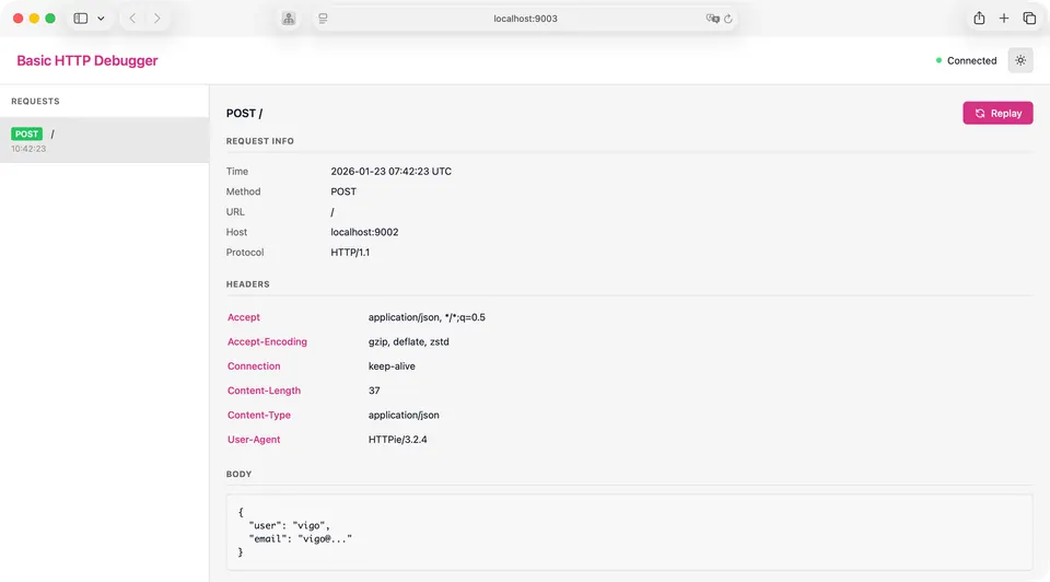 Screenshot of basichttpdebugger