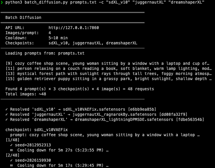 Screenshot of Batch Diffusion