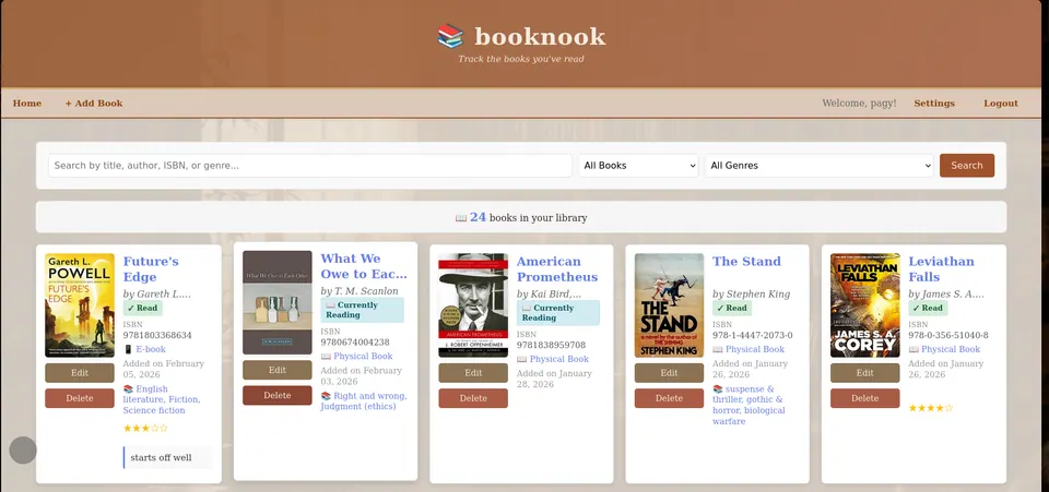 Screenshot of booknook