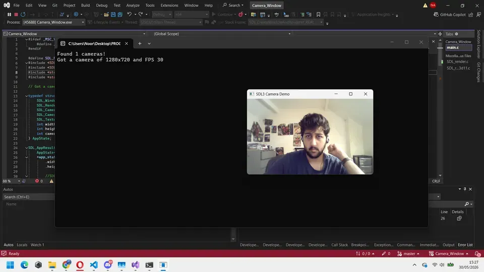 Screenshot of Camera Window