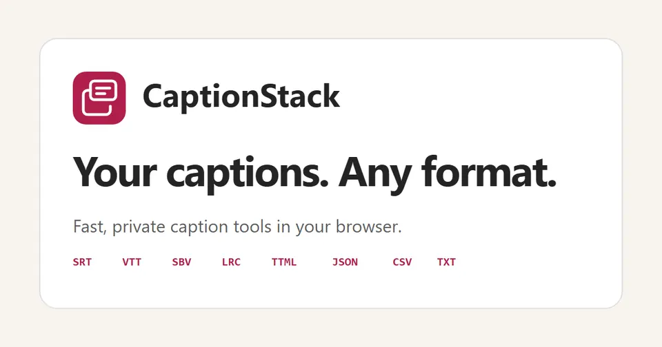 Screenshot of CaptionStack