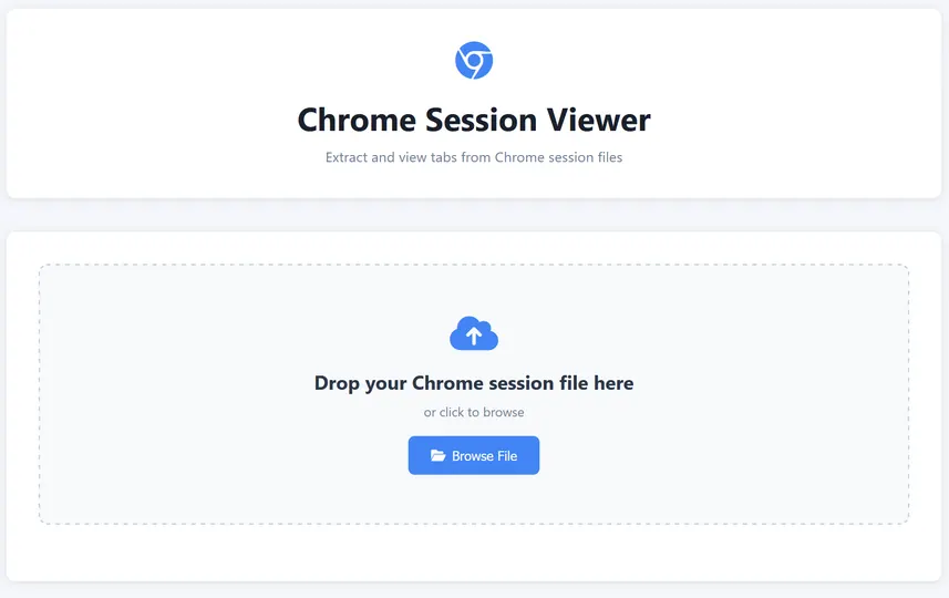 Screenshot of Chrome Session Viewer