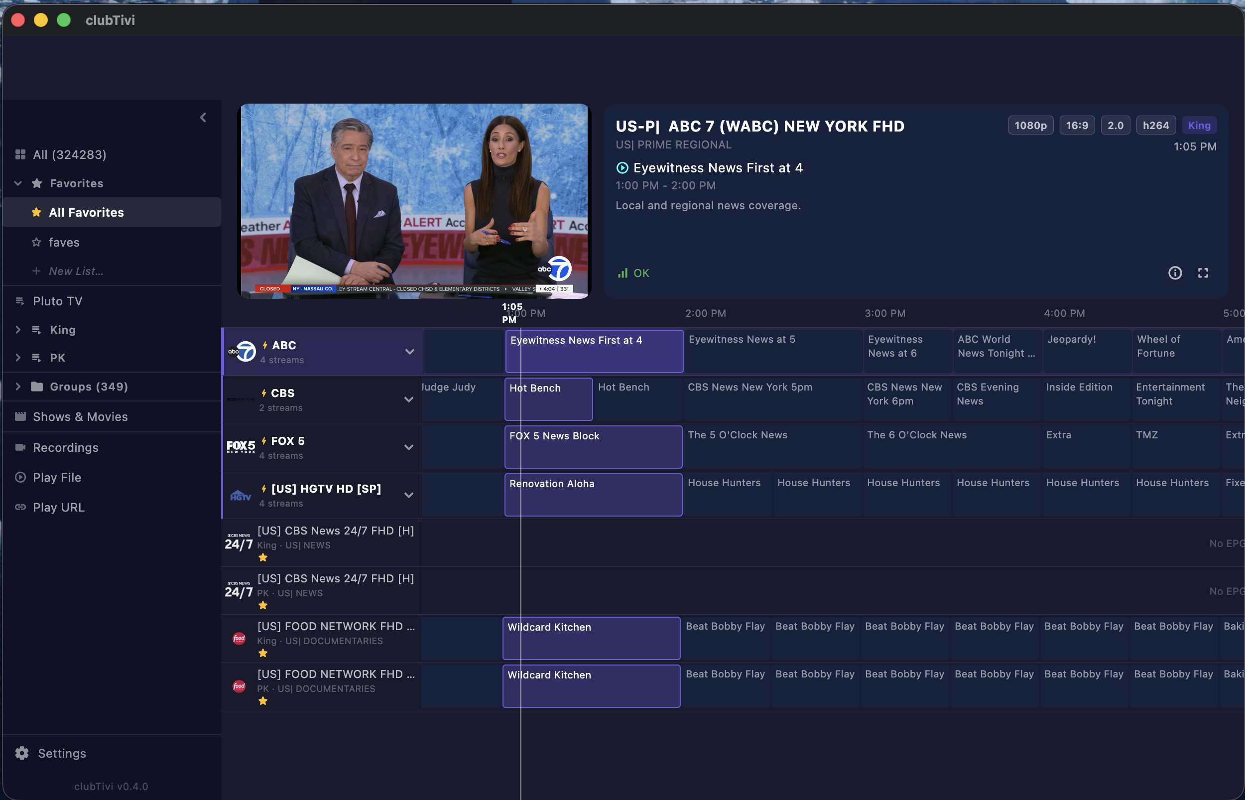 Screenshot of clubTivi