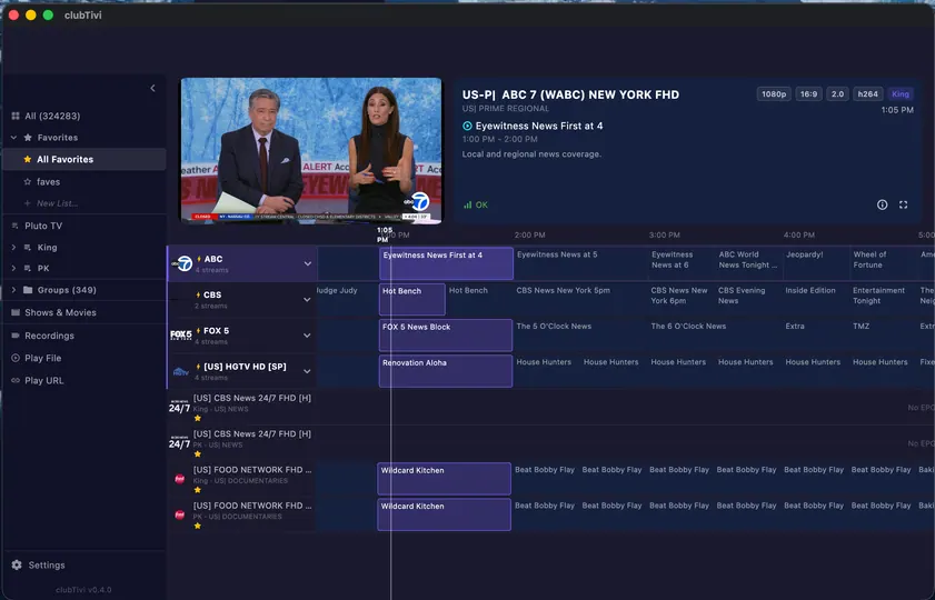 Screenshot of clubTivi