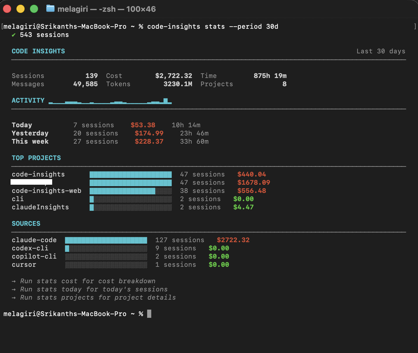 Screenshot of Code Insights