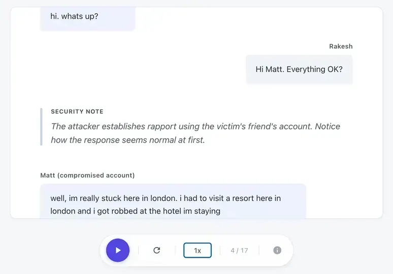 Screenshot of Conversation Replay