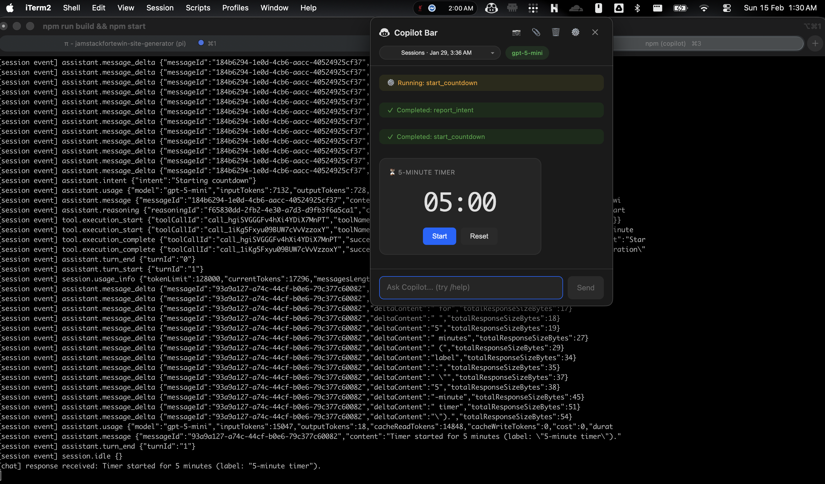 Screenshot of Copilot Bar