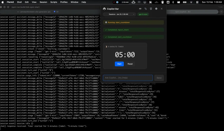 Screenshot of Copilot Bar