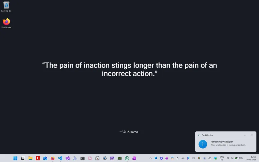 Screenshot of Desk Quotes