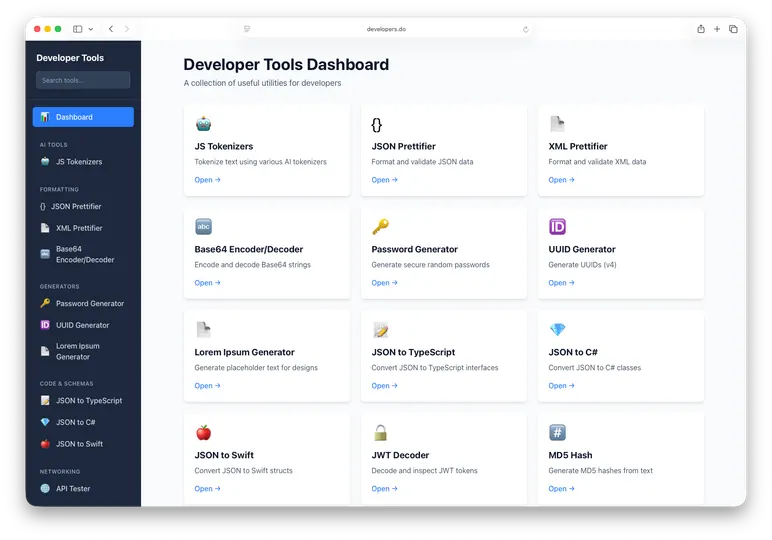 Screenshot of Developer Tools