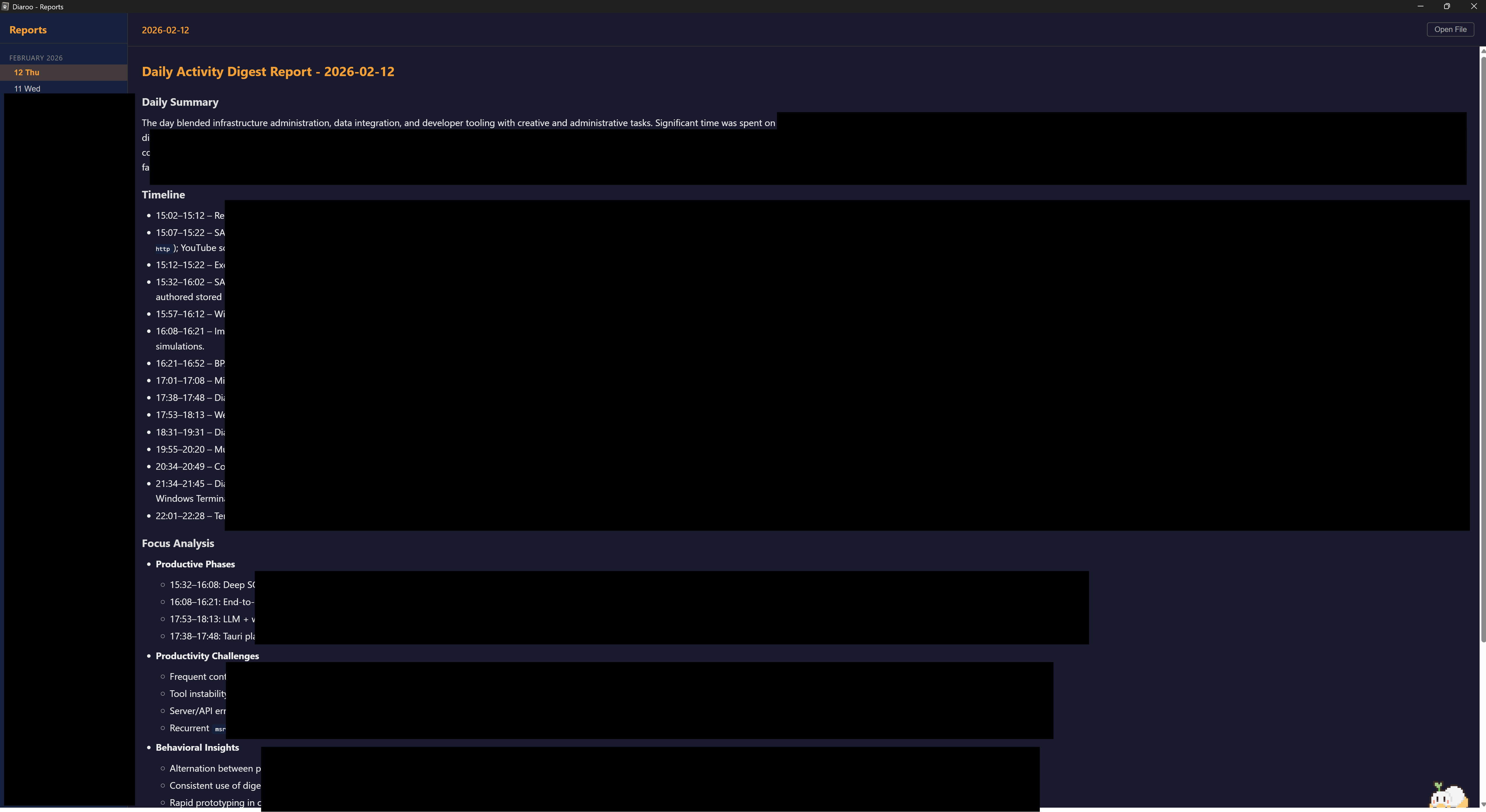 Screenshot of Diaroo