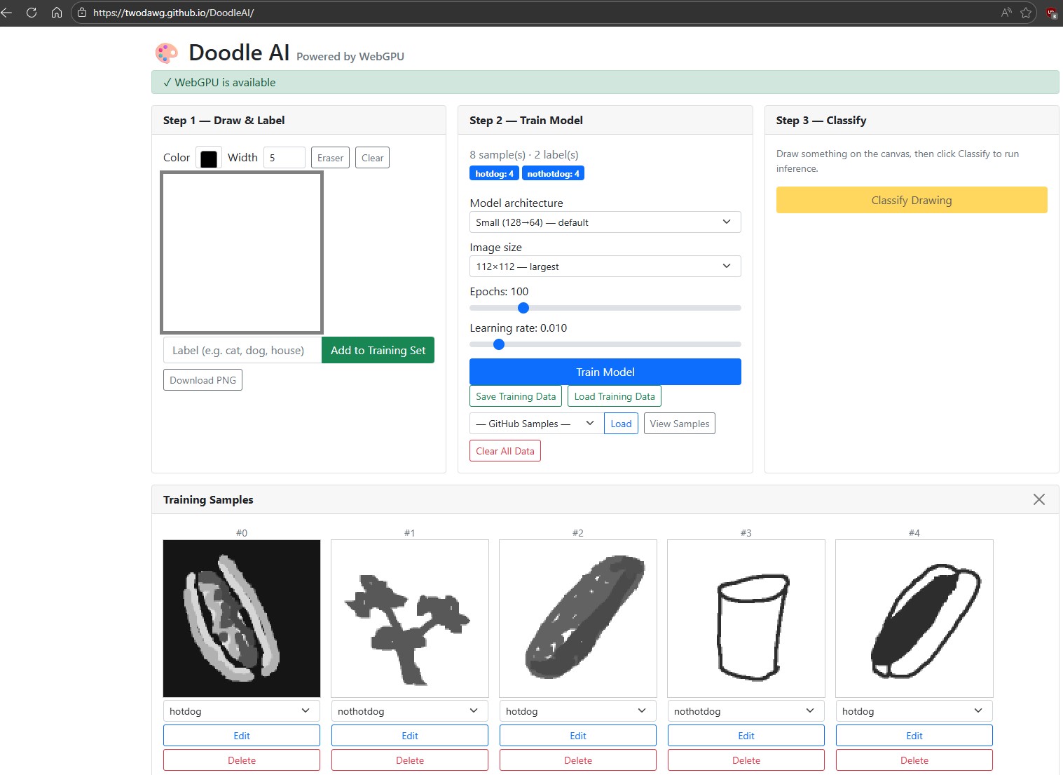 Screenshot of Doodle AI
