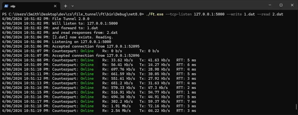 Screenshot of File Tunnel
