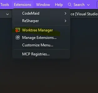 Screenshot of GitWorktreeManager