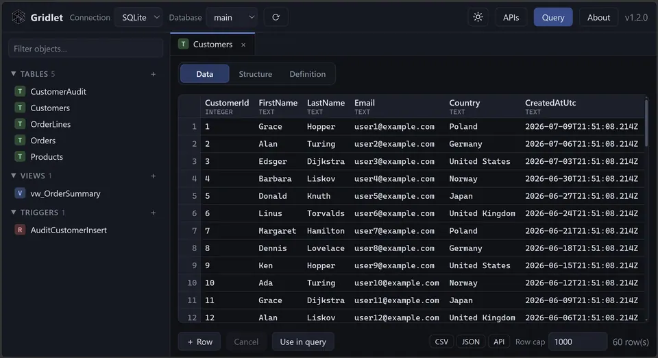 Screenshot of Gridlet