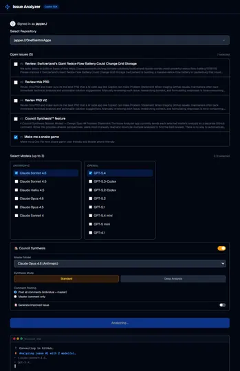 Screenshot of Issue Analyzer