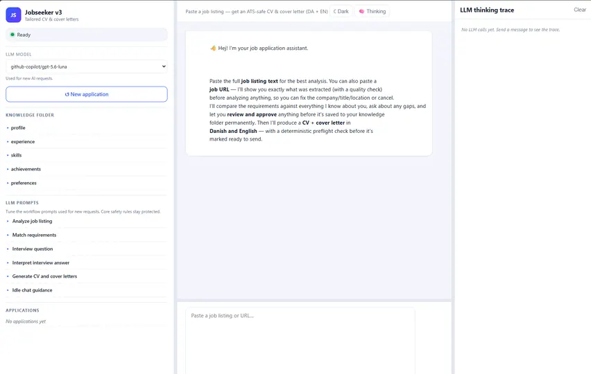 Screenshot of Jobseeker v3