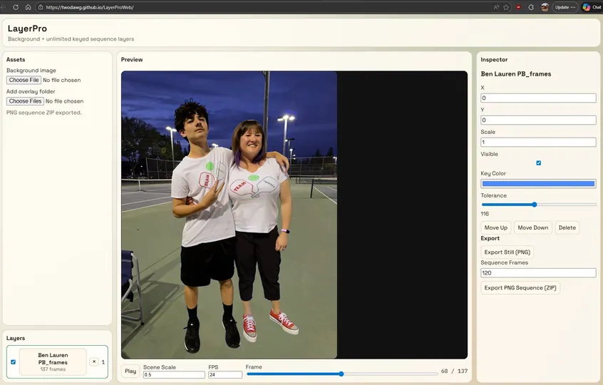 Screenshot of LayreProWeb